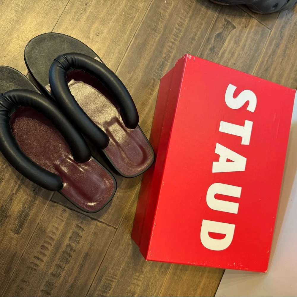 NEW STAUD RIO PLATFORM SANDALS BLACK SIZE 9 - Picture 4 of 8